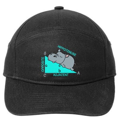 Hippotenuse Math Mathematics Teacher Joke fun Saying 7-Panel Snapback Hat