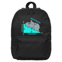 Hippotenuse Math Mathematics Teacher Joke fun Saying 16 in Basic Backpack