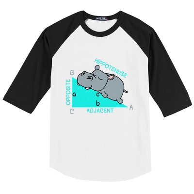Hippotenuse Math Mathematics Teacher Joke fun Saying Baseball Sleeve Shirt