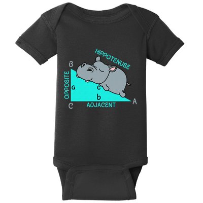 Hippotenuse Math Mathematics Teacher Joke fun Saying Baby Bodysuit