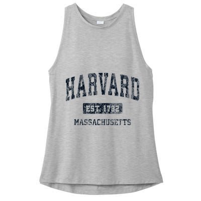 H.A.R.V.A.R.D Massachusetts Ma Vintage Athletic Sports Design Ladies PosiCharge Tri-Blend Wicking Tank