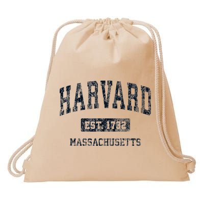 H.A.R.V.A.R.D Massachusetts Ma Vintage Athletic Sports Design Drawstring Bag