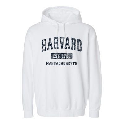 H.A.R.V.A.R.D Massachusetts Ma Vintage Athletic Sports Design Garment-Dyed Fleece Hoodie