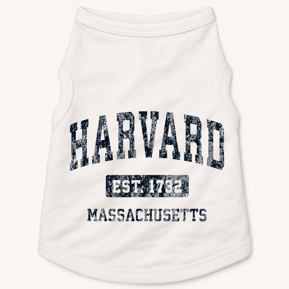 H.A.R.V.A.R.D Massachusetts Ma Vintage Athletic Sports Design Doggie Tank