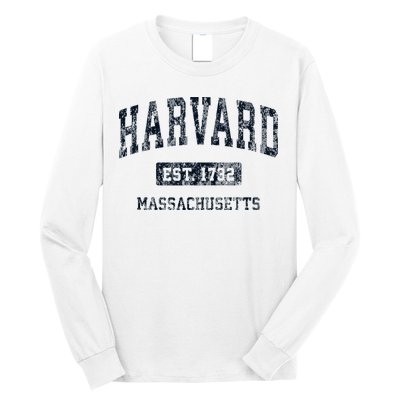 H.A.R.V.A.R.D Massachusetts Ma Vintage Athletic Sports Design Long Sleeve Shirt