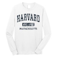 H.A.R.V.A.R.D Massachusetts Ma Vintage Athletic Sports Design Long Sleeve Shirt