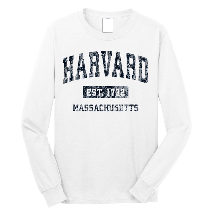 H.A.R.V.A.R.D Massachusetts Ma Vintage Athletic Sports Design Long Sleeve Shirt