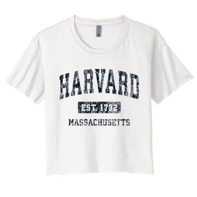 H.A.R.V.A.R.D Massachusetts Ma Vintage Athletic Sports Design Crop Top