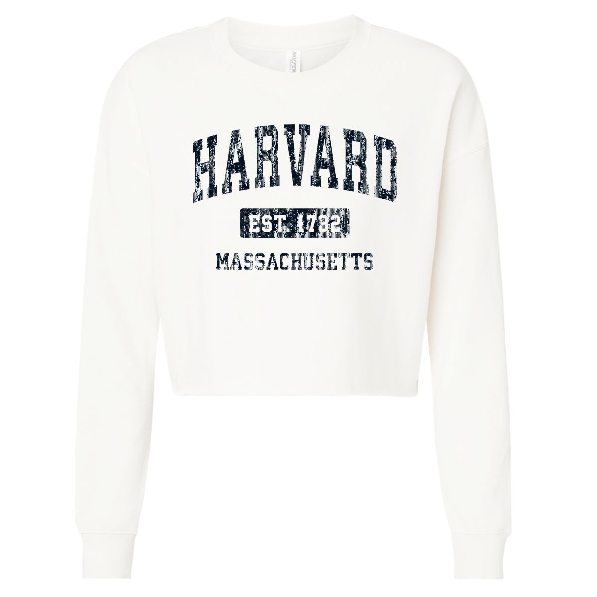 H.A.R.V.A.R.D Massachusetts Ma Vintage Athletic Sports Design Cropped Pullover Crew