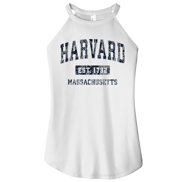 H.A.R.V.A.R.D Massachusetts Ma Vintage Athletic Sports Design Women's Perfect Tri Rocker Tank