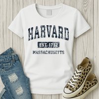 H.A.R.V.A.R.D Massachusetts Ma Vintage Athletic Sports Design Womens T-Shirt