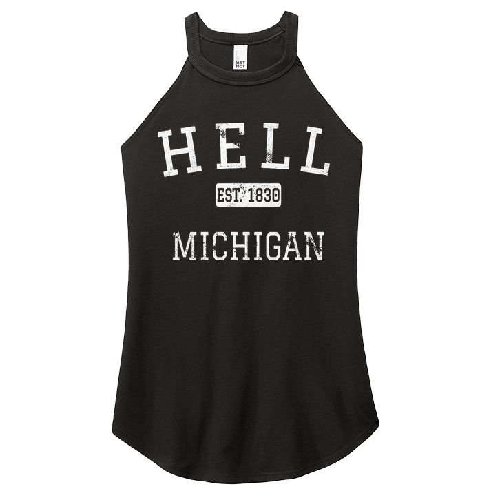 Hell Michigan MI Vintage Women's Perfect Tri Rocker Tank