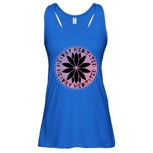 Heavily Meditated Meditation Mindfulness Statet Gift Ladies Essential Flowy Tank