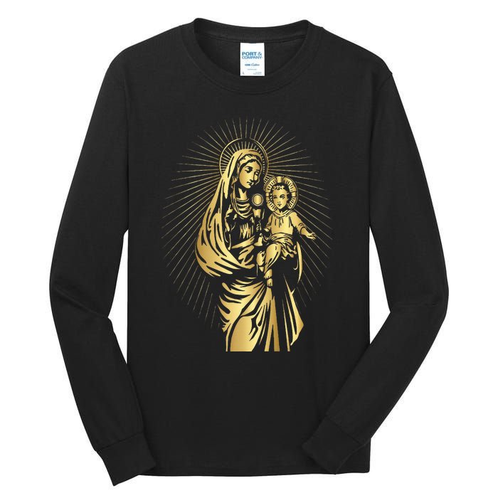 Holy Mother Mary Mother of Jesus Vintage Catholic Tall Long Sleeve T-Shirt