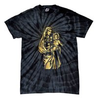 Holy Mother Mary Mother of Jesus Vintage Catholic Tie-Dye T-Shirt