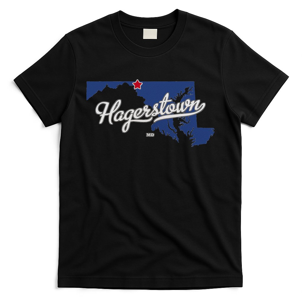 Hagerstown Maryland MD Map T-Shirt