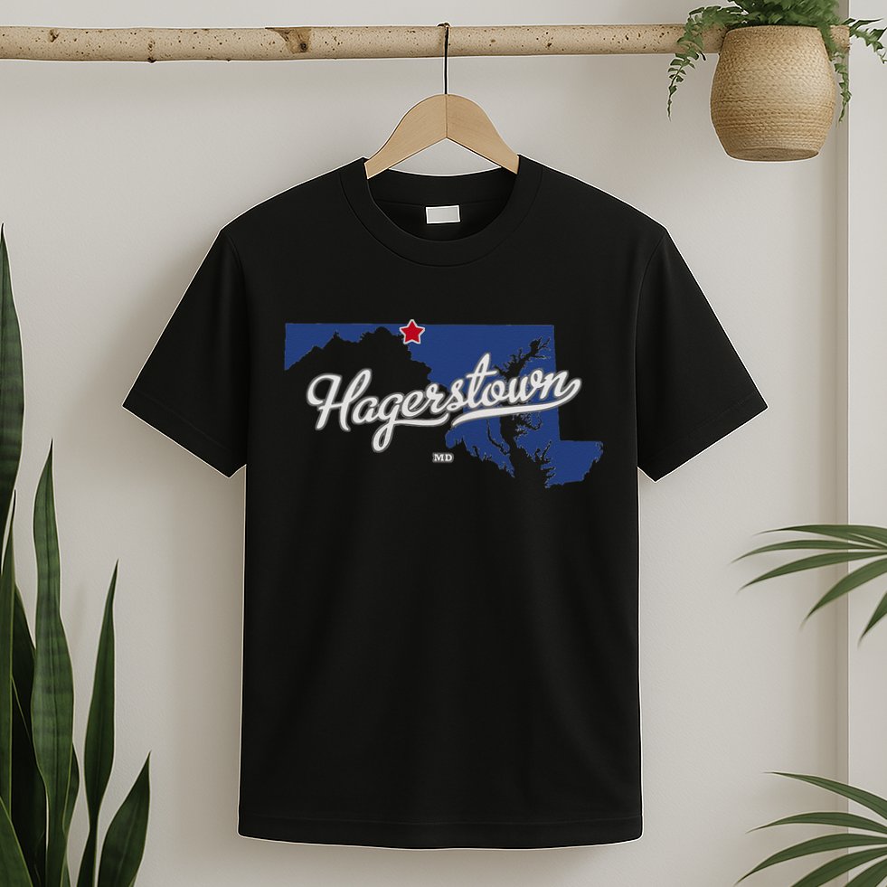 Hagerstown Maryland MD Map T-Shirt