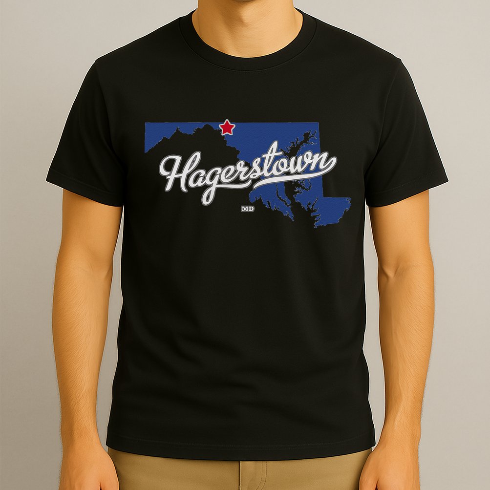 Hagerstown Maryland MD Map T-Shirt