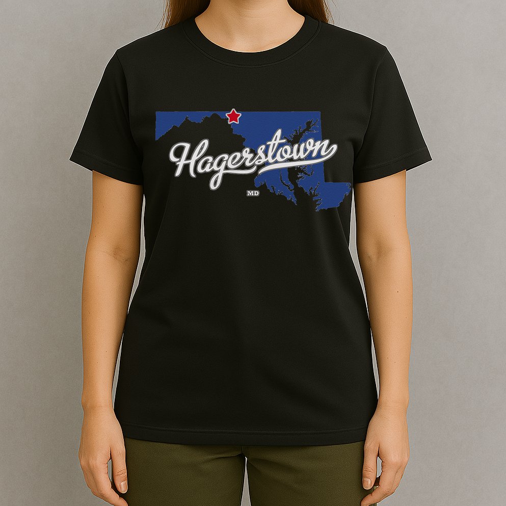 Hagerstown Maryland MD Map T-Shirt