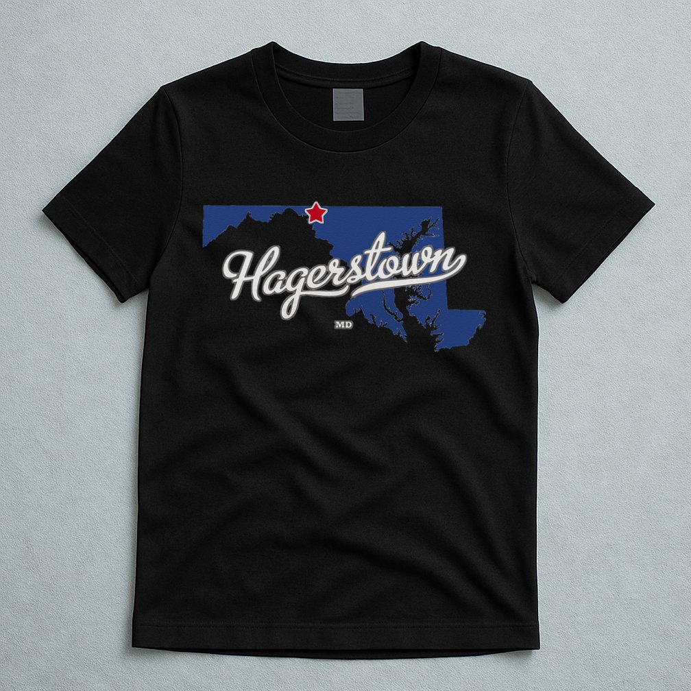 Hagerstown Maryland MD Map T-Shirt