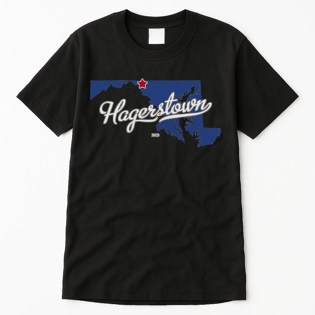 Hagerstown Maryland MD Map Tall T-Shirt