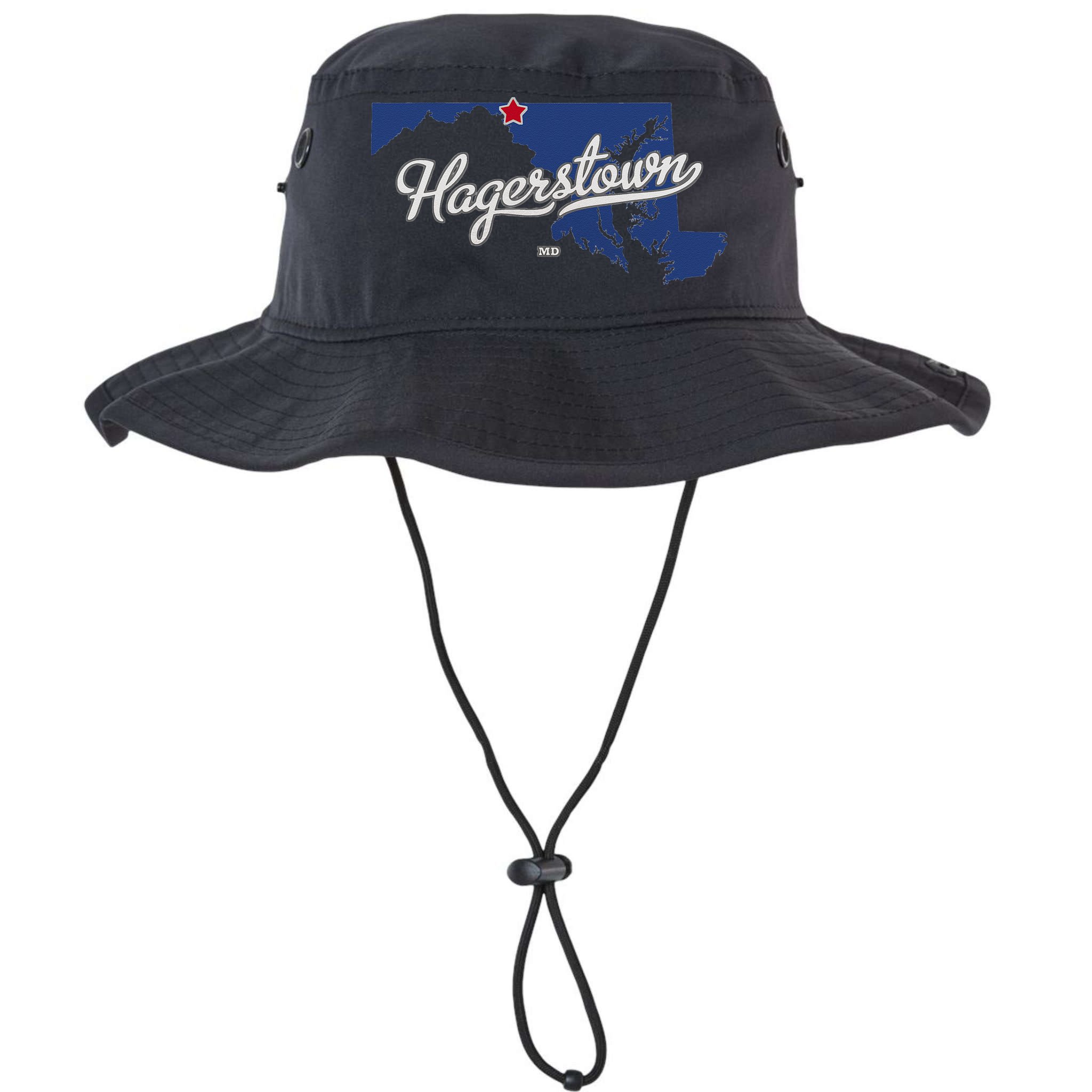 Hagerstown Maryland MD Map Bucket Hat