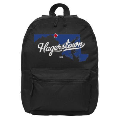 Hagerstown Maryland MD Map 16 in Basic Backpack