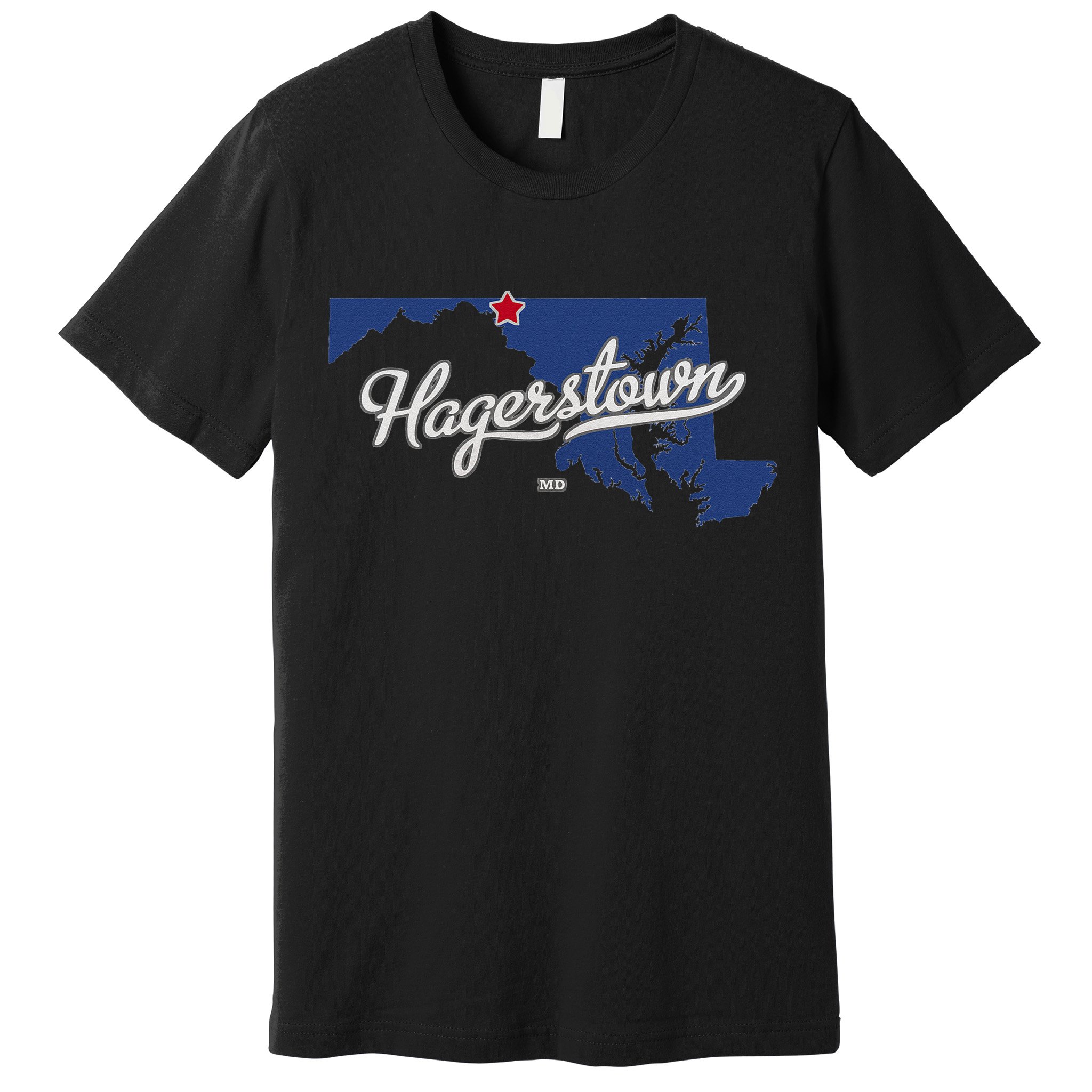Hagerstown Maryland MD Map Premium T-Shirt