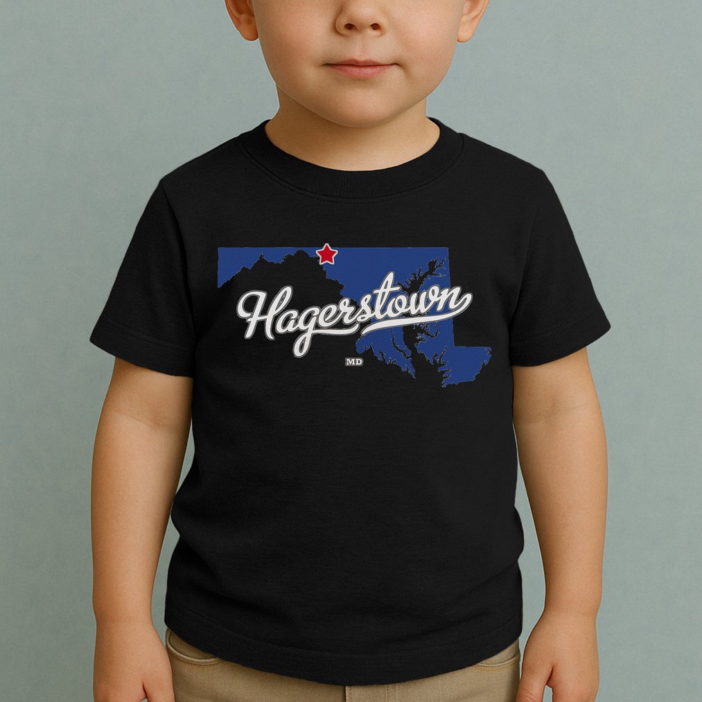 Hagerstown Maryland MD Map Toddler T-Shirt