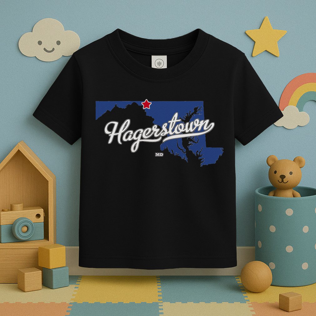 Hagerstown Maryland MD Map Toddler T-Shirt