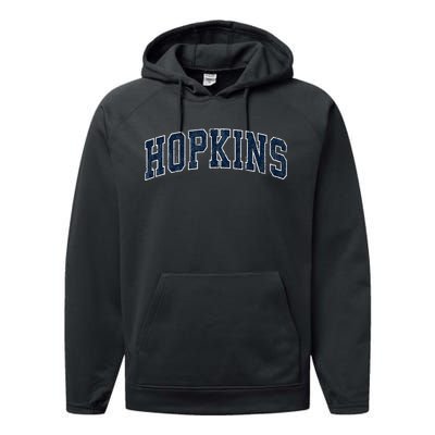 Hopkins Minnesota Mn Vintage Sports Design Performance Fleece Hoodie