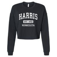 Harris Minnesota Mn Vintage Athletic Sports Cropped Pullover Crew