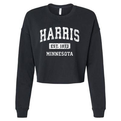 Harris Minnesota Mn Vintage Athletic Sports Cropped Pullover Crew