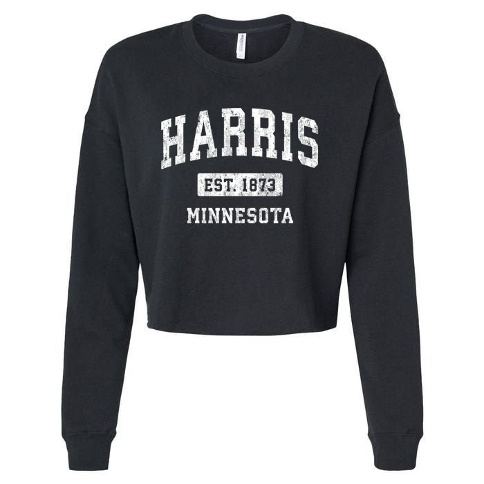 Harris Minnesota Mn Vintage Athletic Sports Cropped Pullover Crew