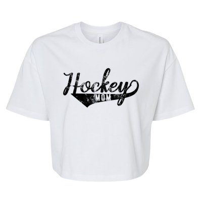 Hockey Mom Meaningful Gift Distressed Vintage Design Bella+Canvas Jersey Crop Tee