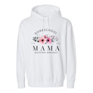 Homeschool Mama Mom Raising Arrows Flowers Mothers Day Gifts Garment-Dyed Fleece Hoodie