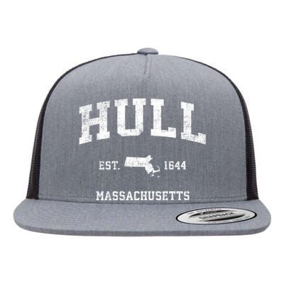 Hull Massachusetts Ma Vintage Athletic Sports Flat Bill Trucker Hat