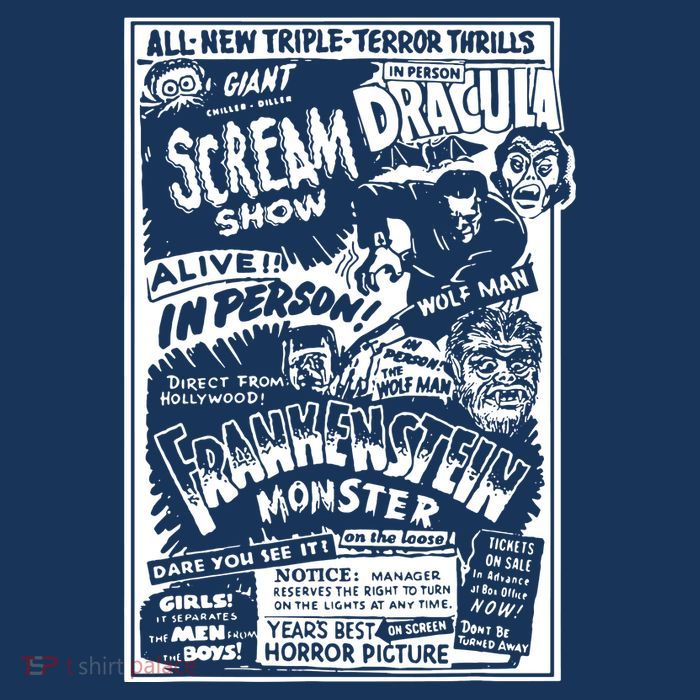Horror Movie Monsters Mummy Wolfman Dracula Frankenstein Premium T-Shirt