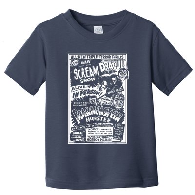 Horror Movie Monsters Mummy Wolfman Dracula Frankenstein Toddler T-Shirt
