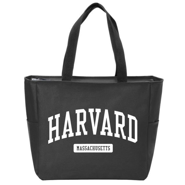 H.A.R.V.A.R.D Massachusetts Ma Vintage Athletic Sports Design Zip Tote Bag