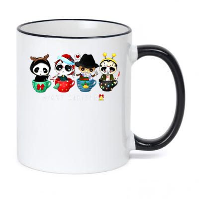 Horror Movie Merry Christmas Chibi Characters 11oz Black Color Changing Mug