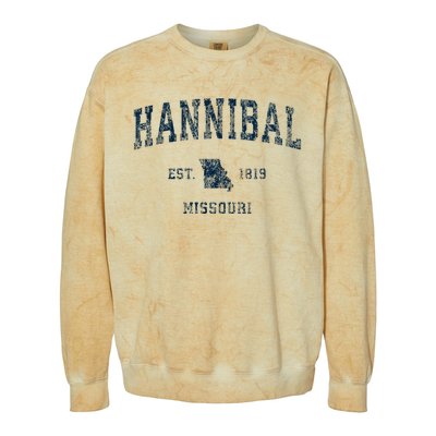 Hannibal Missouri Mo Vintage Sports Design Colorblast Crewneck Sweatshirt