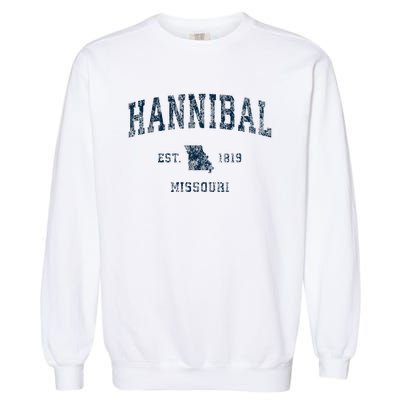 Hannibal Missouri Mo Vintage Sports Design Garment-Dyed Sweatshirt