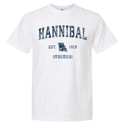 Hannibal Missouri Mo Vintage Sports Design Garment-Dyed Heavyweight T-Shirt