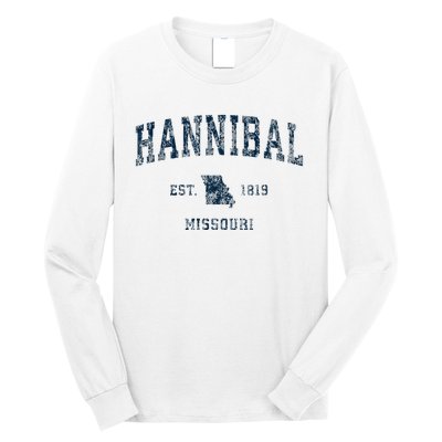 Hannibal Missouri Mo Vintage Sports Design Long Sleeve Shirt