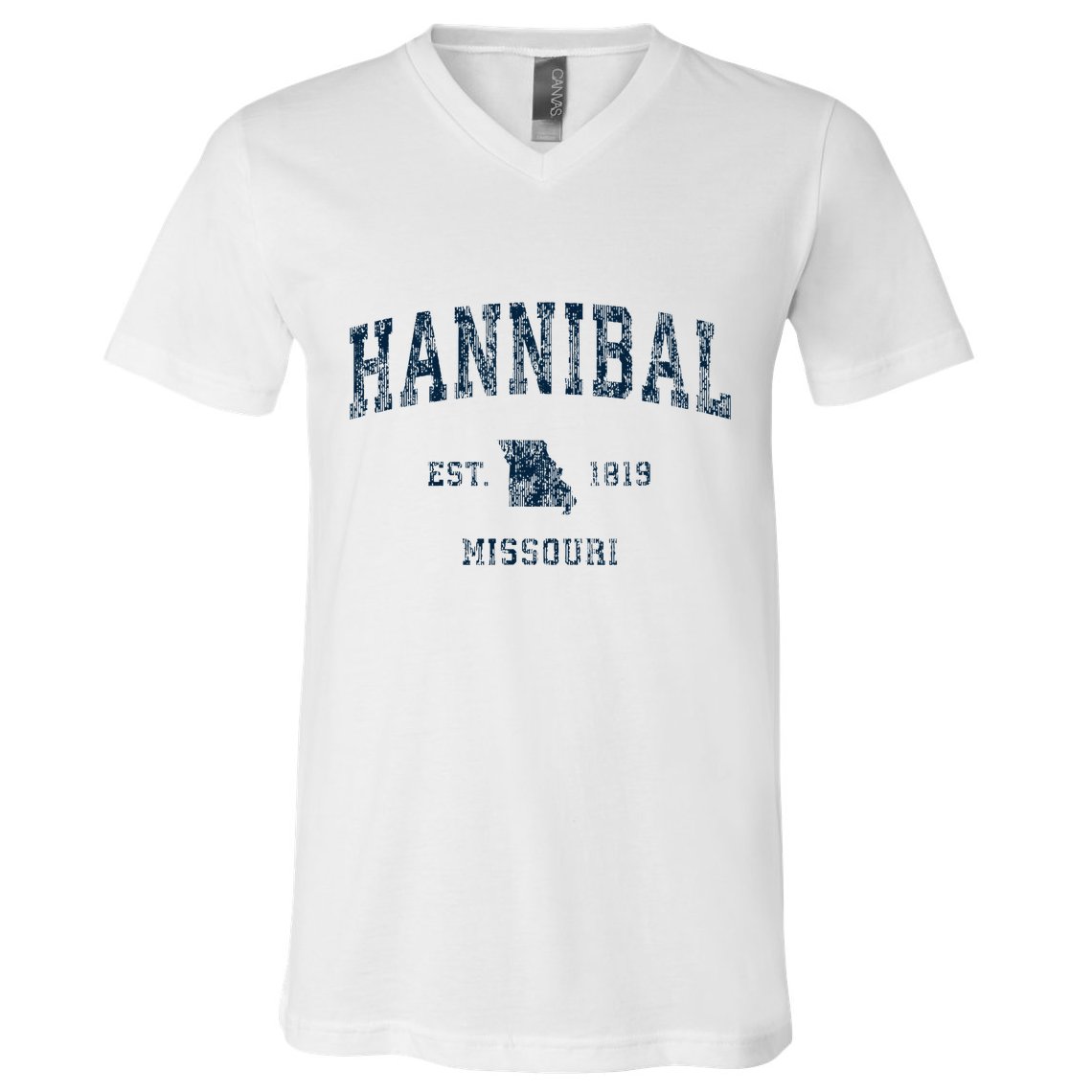 Hannibal Missouri Mo Vintage Sports Design V-Neck T-Shirt
