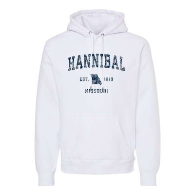 Hannibal Missouri Mo Vintage Sports Design Premium Hoodie