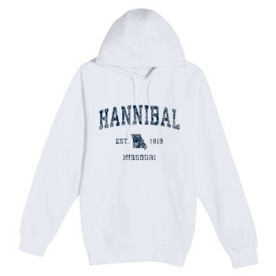 Hannibal Missouri Mo Vintage Sports Design Premium Pullover Hoodie