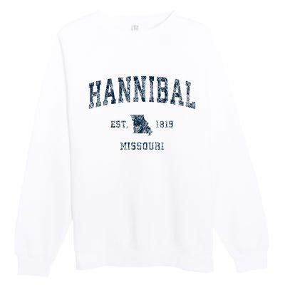 Hannibal Missouri Mo Vintage Sports Design Premium Crewneck Sweatshirt