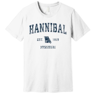 Hannibal Missouri Mo Vintage Sports Design Premium T-Shirt